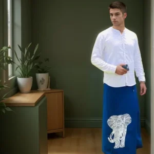 Blue printed sarong- elephant